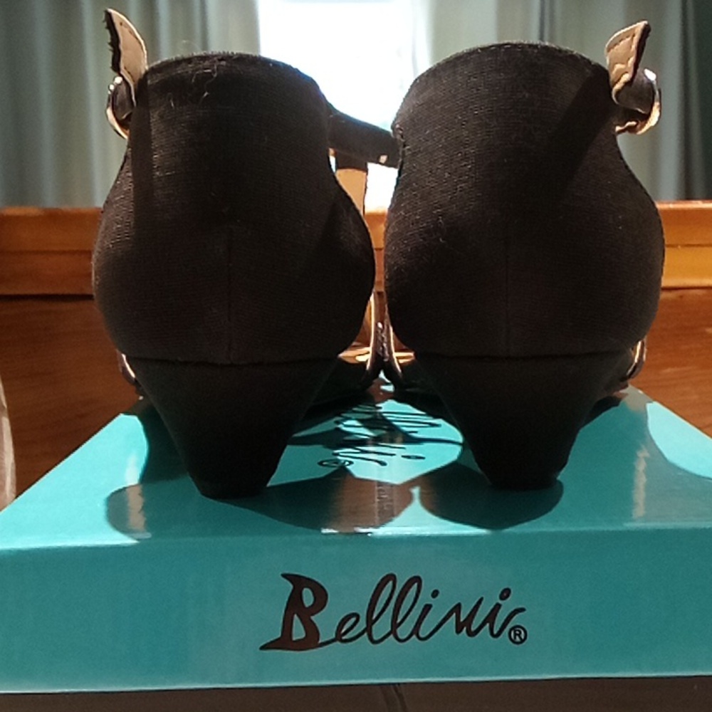 Bellini Laaris Black Wedge Sandals, ladies size 8.5W - Picture 3 of 9